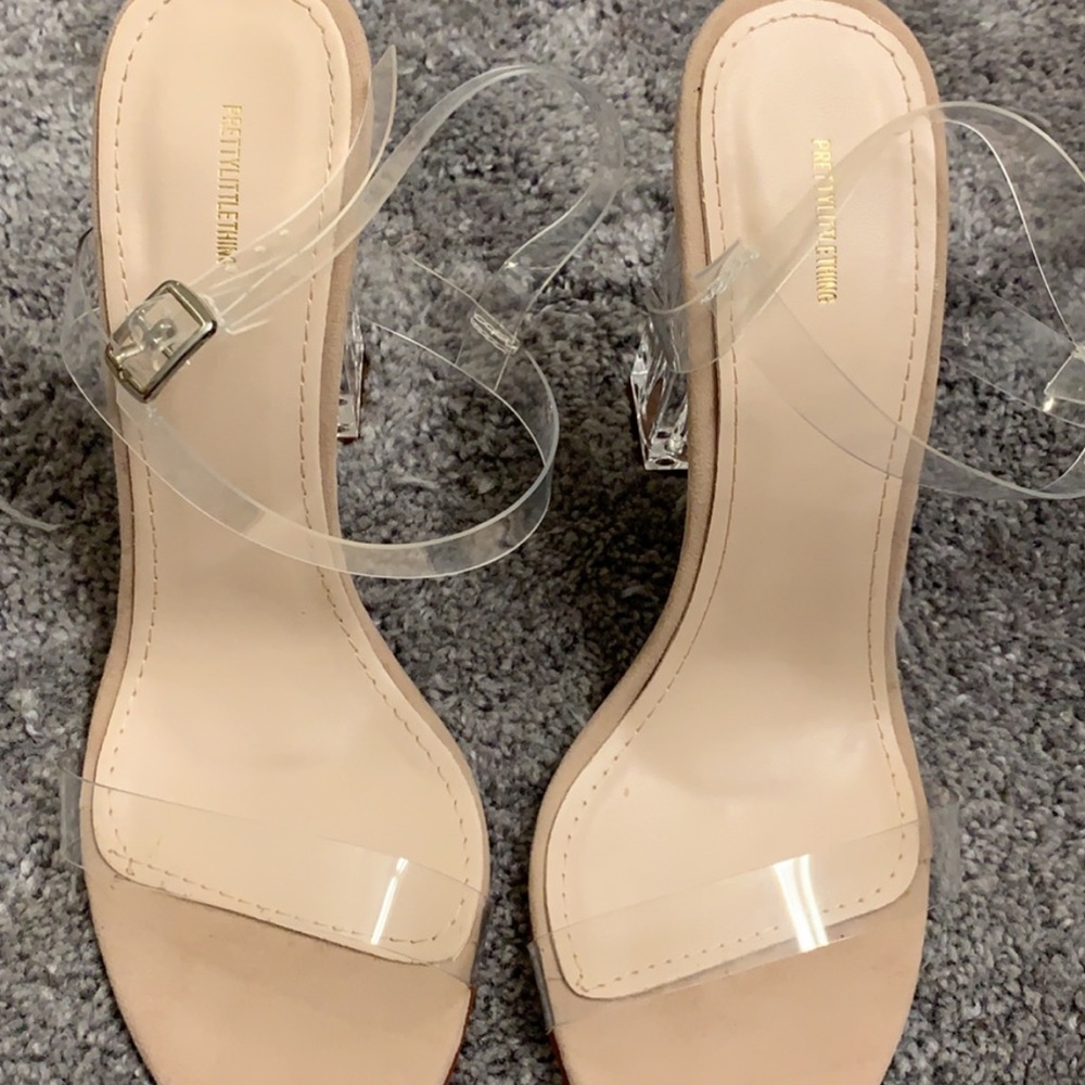 Clear nude heels. Never worn!